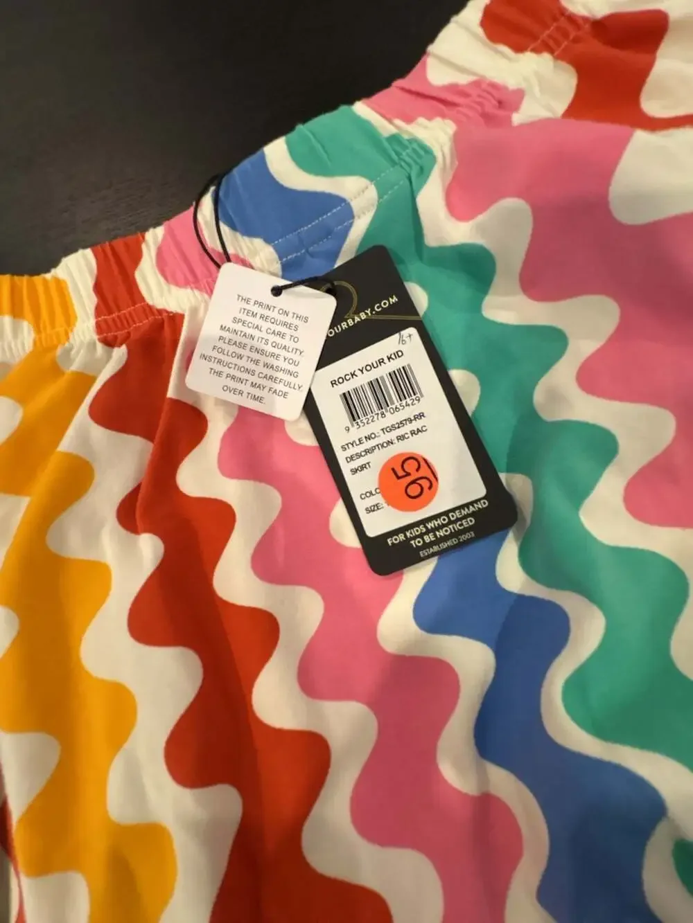 Rock Your Kid Ric Rac Skirt size 10 years new with tags stretch waist